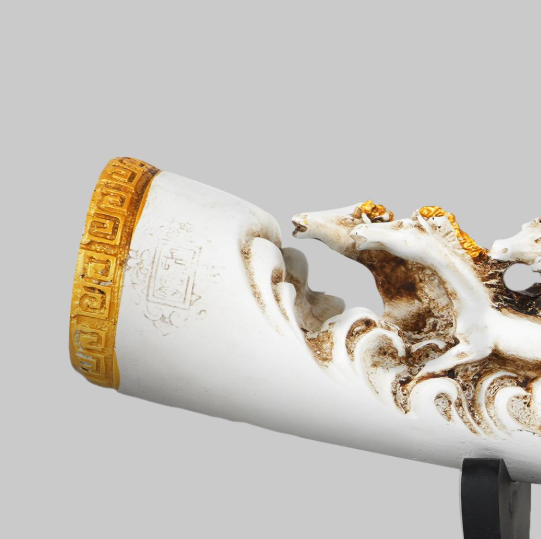 Eight Running Horses Carved In Tusk | Feng Shui Table Accent