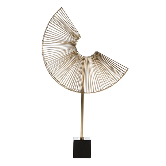Marble and Metal Spoke Wheel Decor (Single)
