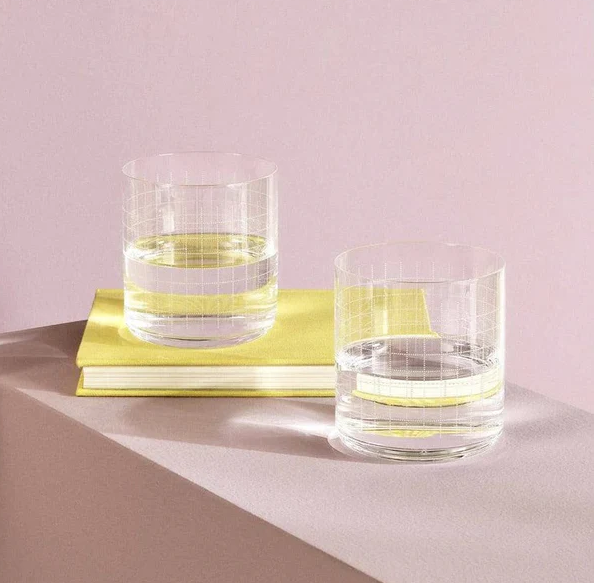 Finesse Grid Whiskey SOF Tumblers 300ml, Set of 4