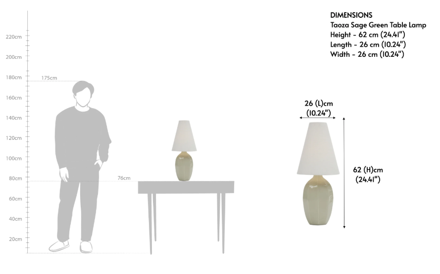 Taoza Sage Green Table Lamp