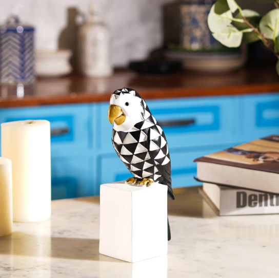 Cockatoo Symphony: Geometric Resin Beauty