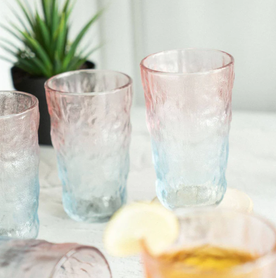 Glacier Pattern Colorful Glass for Drinkware - 305 ml