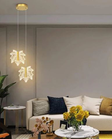 Double Head Maple Leaf LED Pendant Light
