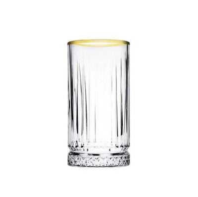 Elysia Long Drink Glasses with Gold Rim 280ml, Set of 4