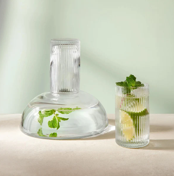 Juna Water Carafe with Tumbler 1300ml - Clear