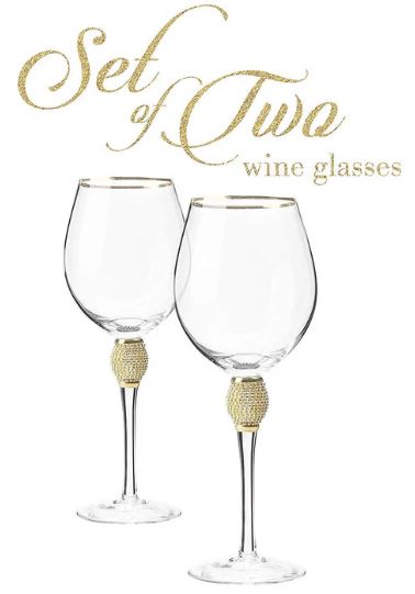 Red Wine Glass Set | Imported | Unique | Classy | Designer Wine Glass with Gold Rim | Fancy | Luxury