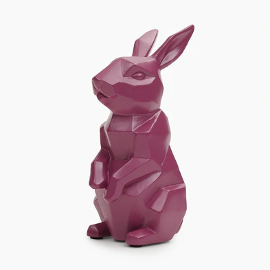 Pink Polyresin Rabbit Figurine