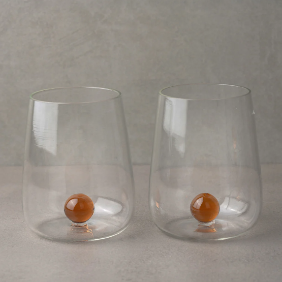 Handblown Drinking Glass - Honey (Set Of 2)