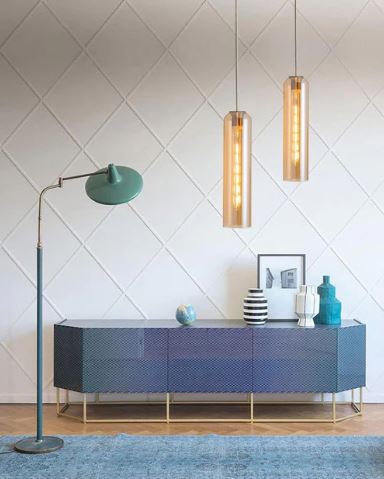 Cylinder Glass Pendant Light - Amber