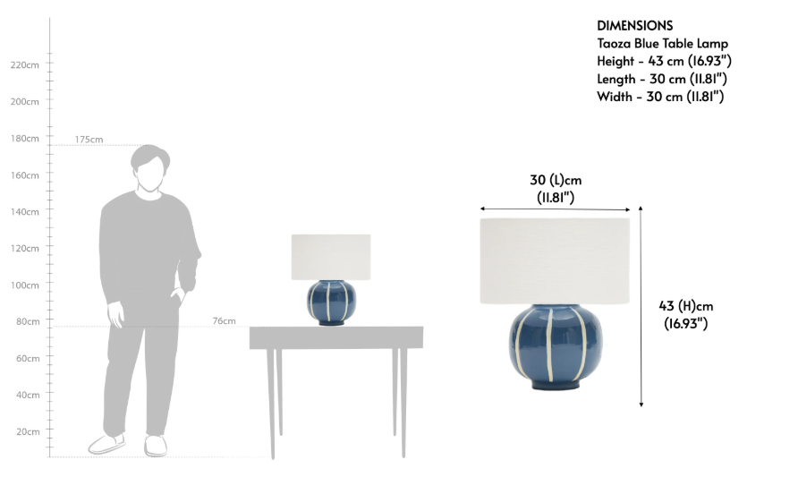 Taoza Blue Table Lamp