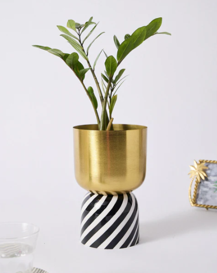 Gilded Stripes Planter