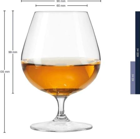 Ciao Cognac Glasses 400ml, Set of 6
