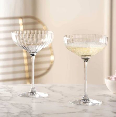 Champagne Bowl Glasses 260ml, Set of 6