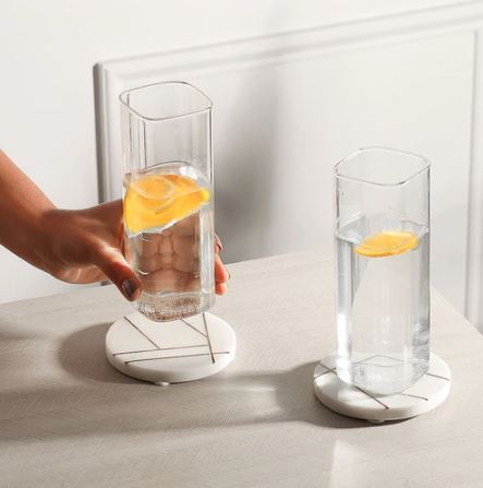 Borosilicate Square Long Drink Glasses, Set of 2