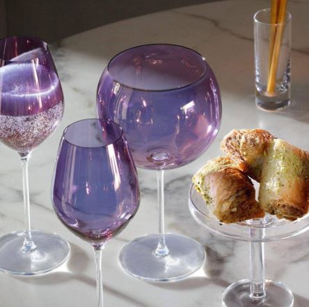 Aurora Balloon Glasses 680ml, Set of 4 - Polar Violet