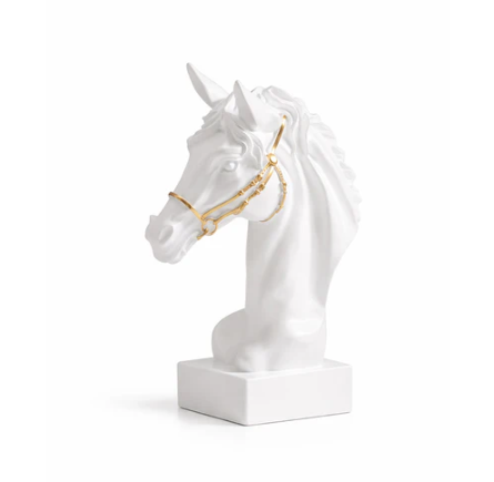 Horse Head Sculpture Medium - White
