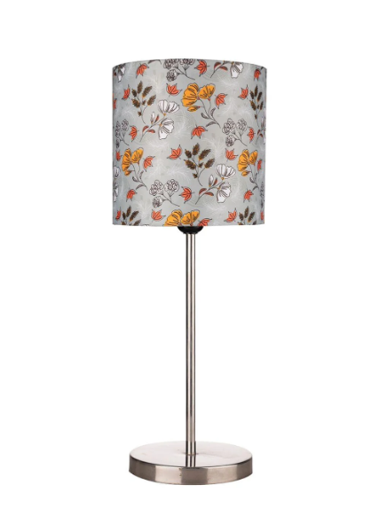 Metal Chrome Finish Lamp with Multicolor Gardenia Shade