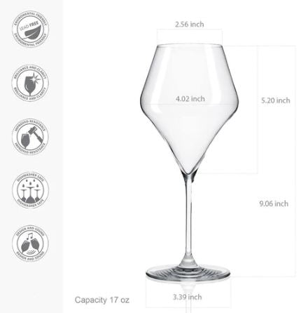 Aram White Wine Glasses 380ml, Set of 6