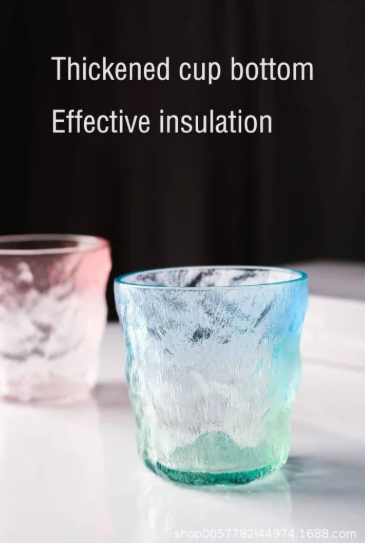 Blue-Green Gradient Glass Cup for Drinkware - 260 ml