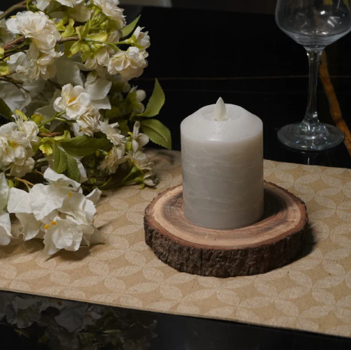 Real Wax Marble Grey LED Candle, small