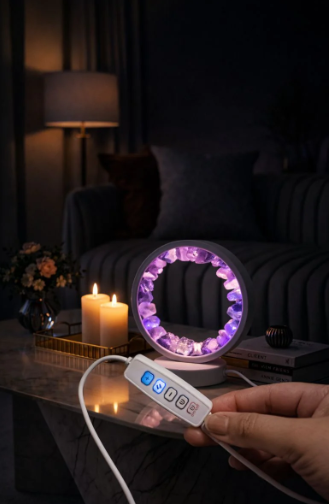 Amethyst Gemstone Crytsal Lamp