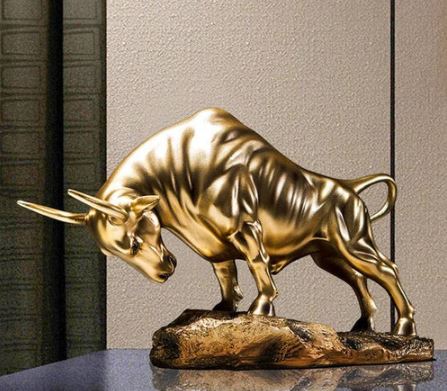 Charging Bull Decorative Sculpture Large - Gold