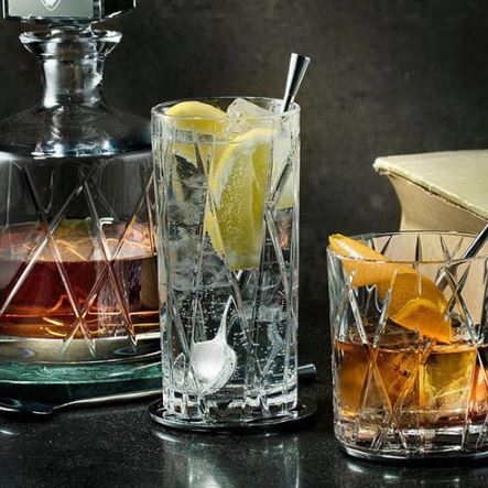 Modern Long Drink Glasses 370ml, Set of 6
