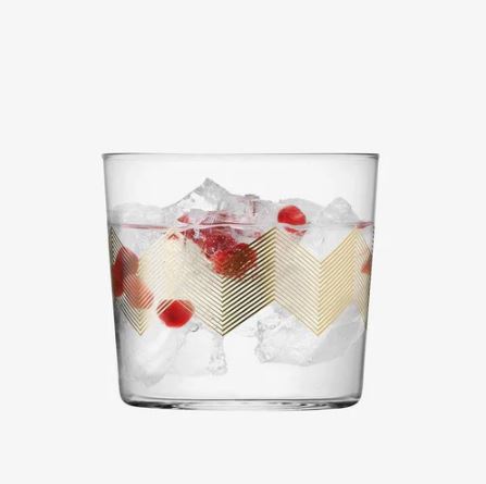 Chevron Tumblers 310ml, Set of 4 - Assorted Gold