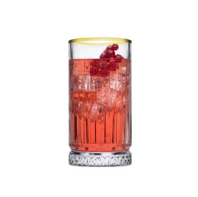 Elysia Long Drink Glasses with Gold Rim 280ml, Set of 4