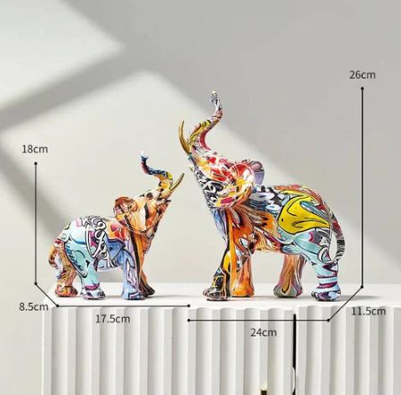 Graffiti Elephant Decorative Sculpture Small