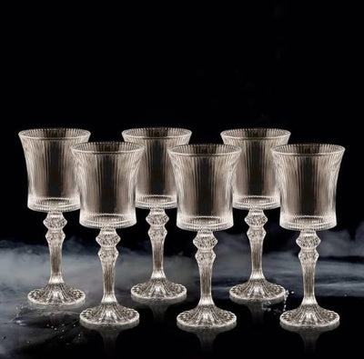Vintage Striped Wine Glass - Set Of 6