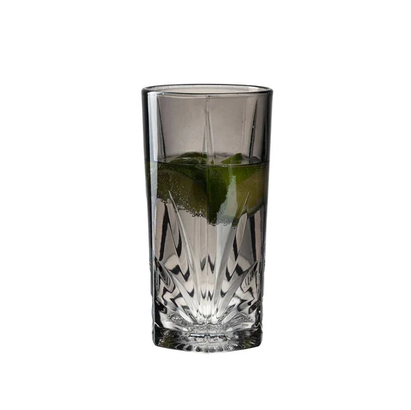 Capri Long Drink Tumblers 390ml, Set of 4 - Grey