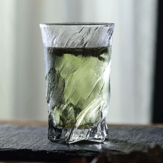 Frosted Ice Textured Glass Tumbler for Whiskey - Set of 2, 4 & 6