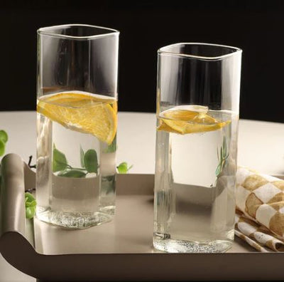 Borosilicate Square Long Drink Glasses, Set of 2