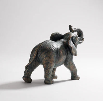 Copper Polyresin Walking Elephant - Large