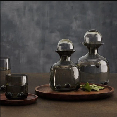 Sarabi Glass Water Carafe 750ml - Grey
