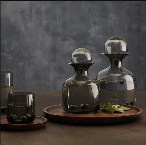 Sarabi Glass Water Carafe 750ml - Grey