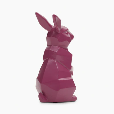 Pink Polyresin Rabbit Figurine
