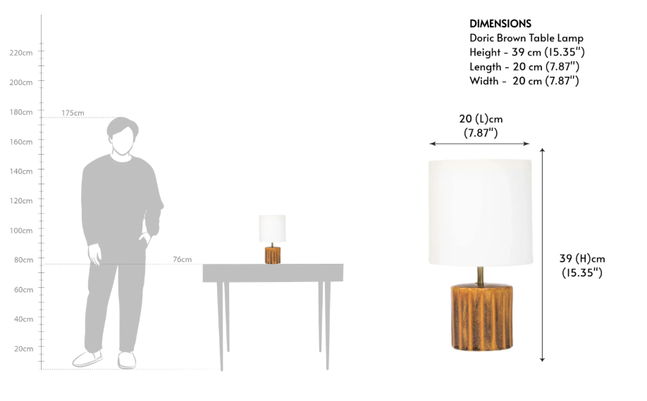 Doric Brown Table Lamp