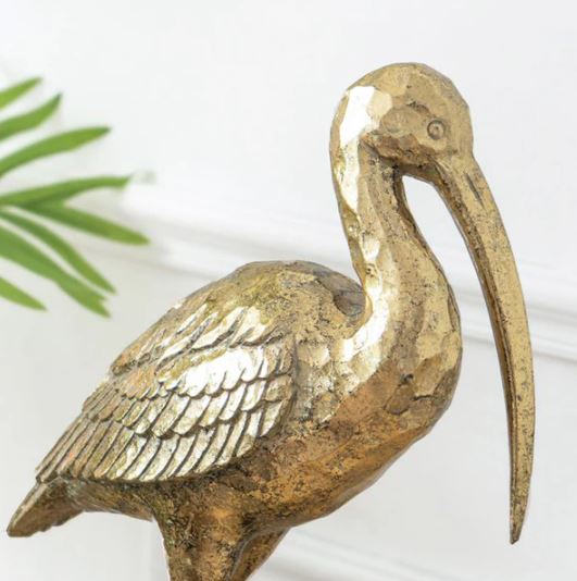 Hunting Crane Sculpture Large - Gold