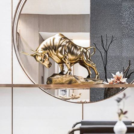Charging Bull Decorative Sculpture Large - Gold
