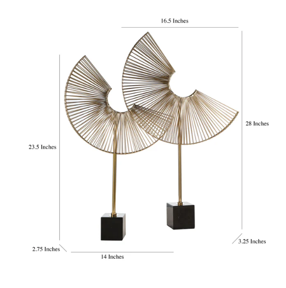 Marble and Metal Spoke Wheel Decor (Single)