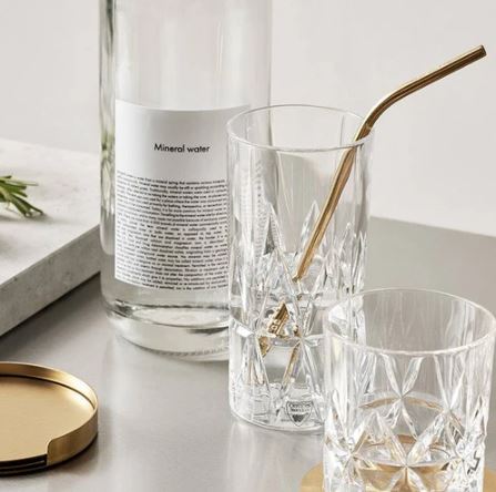 Streak Long Drink Glasses 370ml, Set of 6