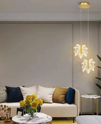 Double Head Maple Leaf LED Pendant Light