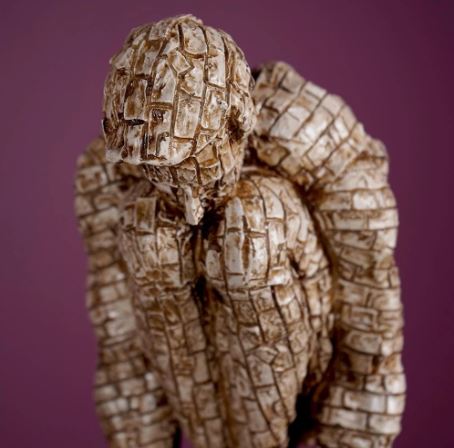 Surreal Bricked Man Table Accent