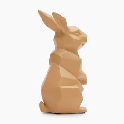 Taupe Polyresin Rabbit Figurine