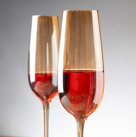 Nordic Golden Champagne Wine Glasses - 180 ml