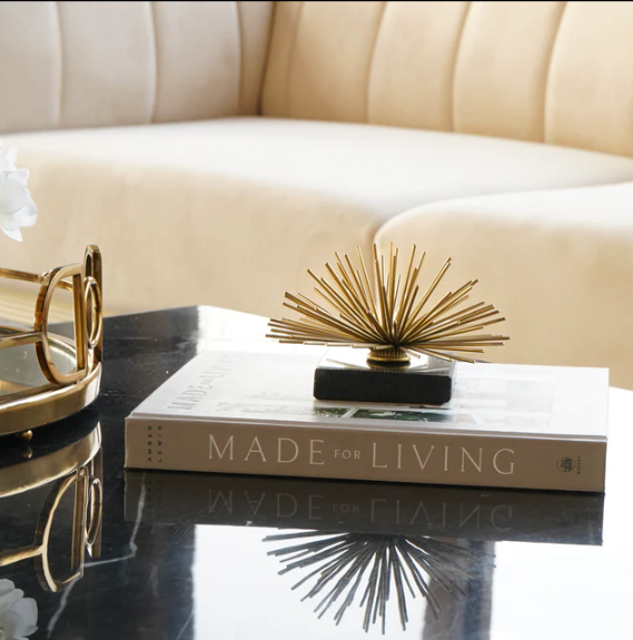 Star Burst Gold/Black Figurine Decor, Small