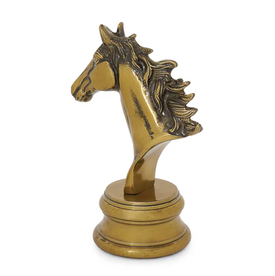 Gold Decorative Horse Head with Base