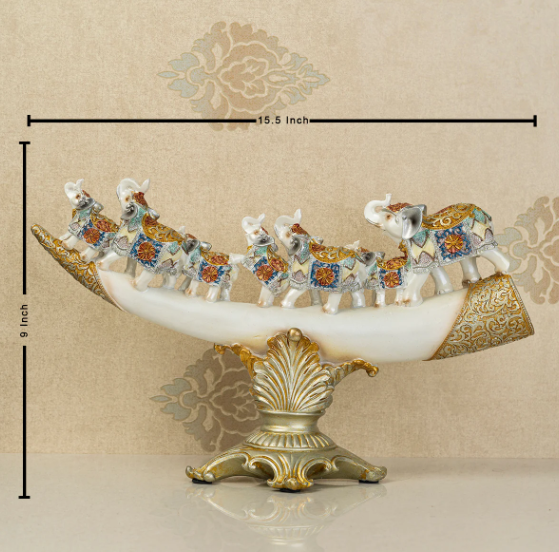 The Jaipur Royal Elephant Family Table Decoration Showpiece & Home Decoration Items